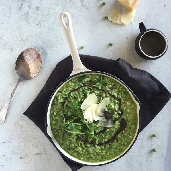 Oven Baked Green Pea Risotto