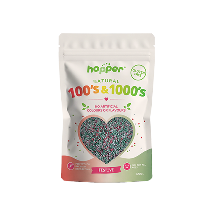 Hopper 100s and 1000s Festive (Red, Green, White) 100g