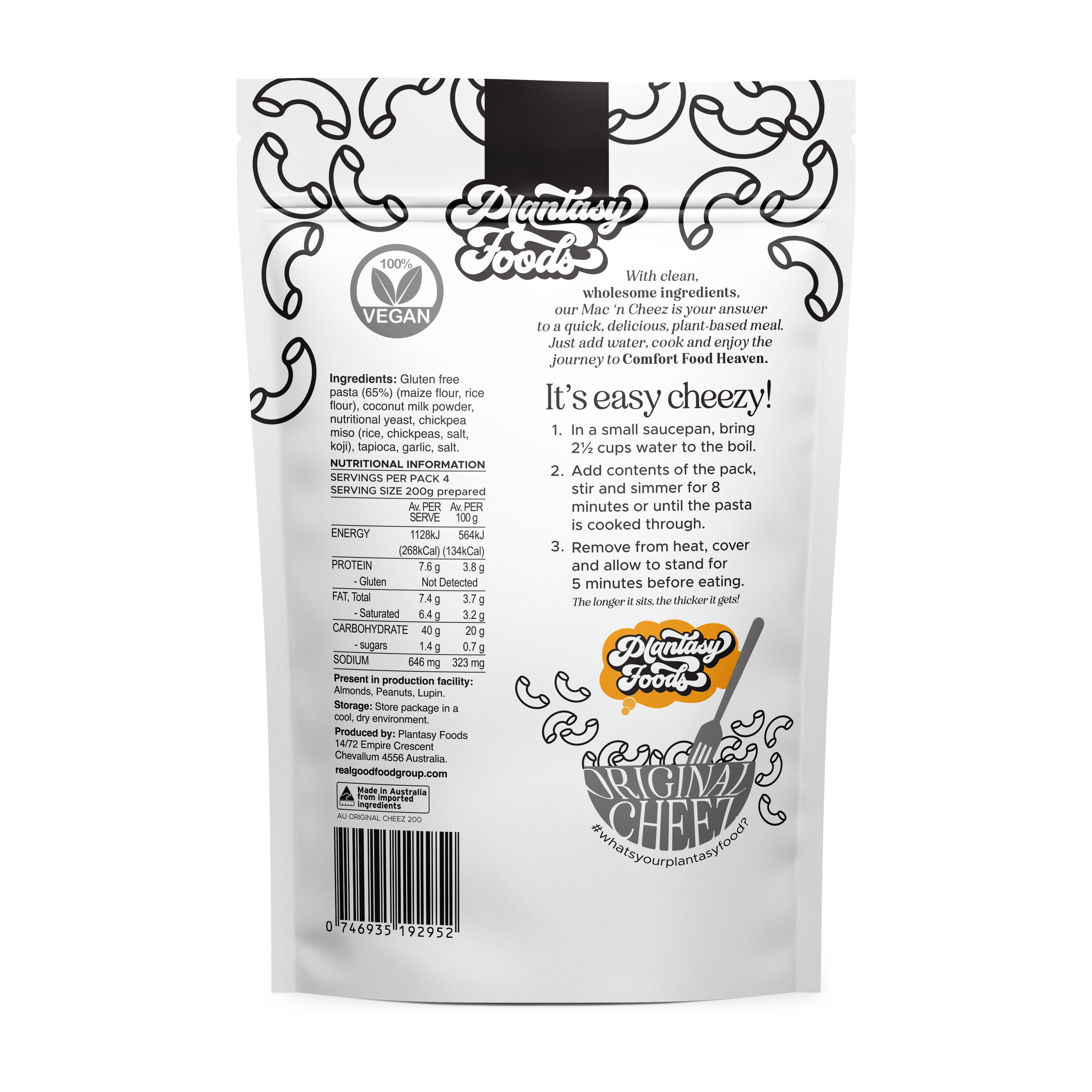 Plantasy Foods Mac 'n Cheez - Original Cheez – Real Good Food Group
