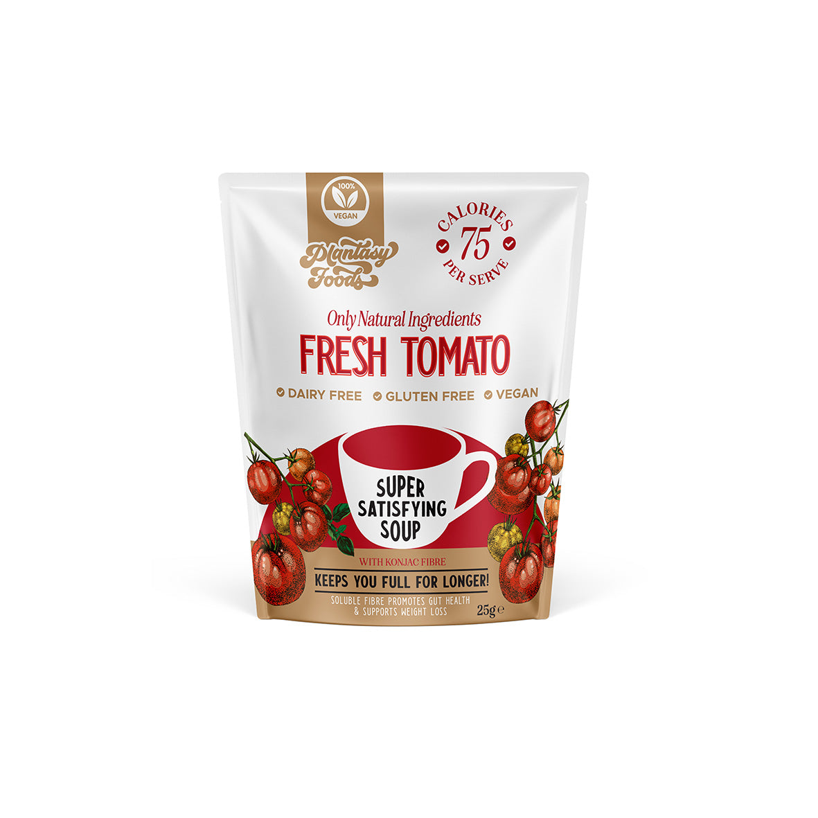 7 x Plantasy Foods Fresh Tomato Cuppa Soup 25g