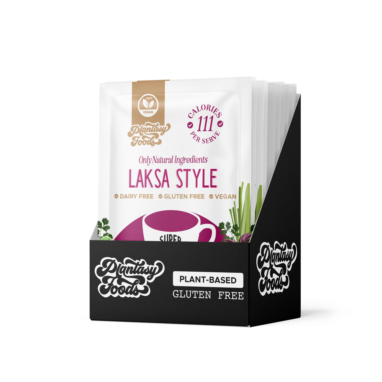 7 x Plantasy Foods Laksa Cuppa Soup 25g