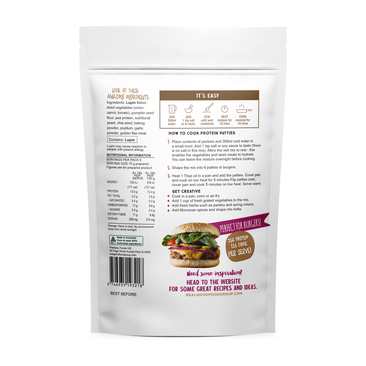 Plantasy Foods Vegan Protein Patty Mix - Original
